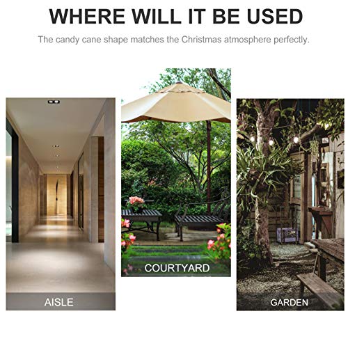 Mobestech 4 Pcs Natal Candy Cane Pathway Lights Operado por Bateria Candy Cane Jardim Luzes Ao Ar Li