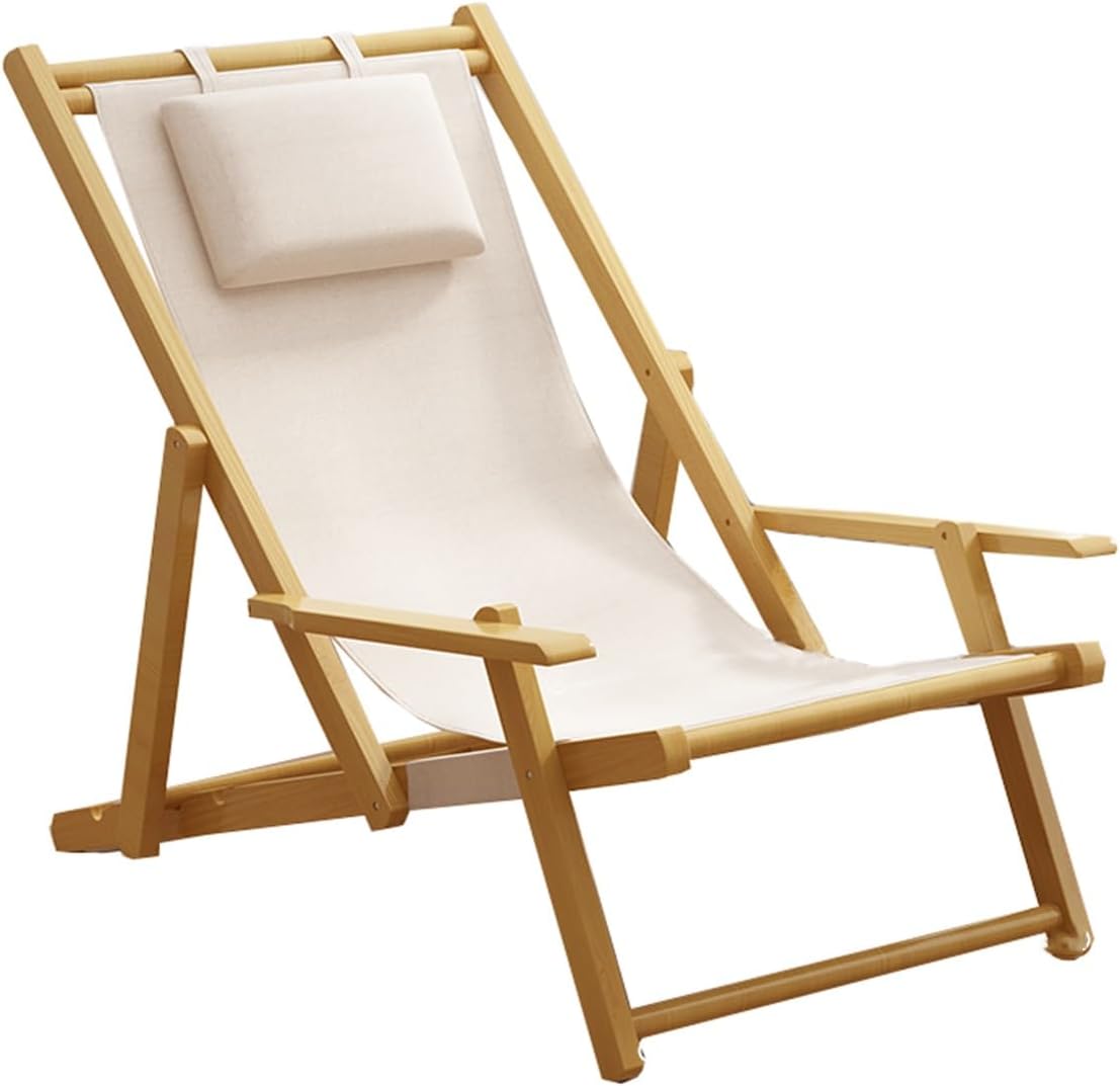 Outdoor Patio Foldable Sling Chairs – Adjustable Reclining Lounge Chairs with Headrest, Portable for Camping, Beach, Garden Relaxation(Color:/Black)