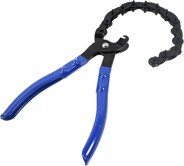 Exhaust Pipe Cutter-Quickly Cuts Tailpipes and Exhaust Pipes, Non-Slip Rubber Handle and 14 Roller Blades Design-Adjustable Chain Exhaust Cutter for Use on and Off Vehicle