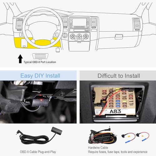 Câble OBD-II pour dashcam BlackVue X | Adaptateur mode parking DC 3 broches - 6
