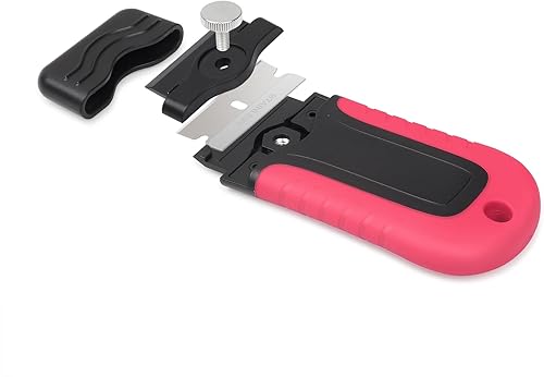 Miniatura 7 de Gomake Rascador de hoja de afeitar con tapa de seguridad, raspador de pintura para ventana con 10 cuchillas de acero inoxidable para limpieza de