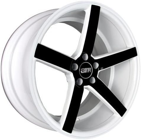 18X8.5 +30 STR 607 WHITE + BLACK FIT CUSTOM WHEEL DRILL FOR 5X