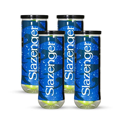 Image of Slazenger Championship Tennis Balls (Material: Rubber, Color: Yellow) Standard Size|4 Can|12 Balls(3 Balls /Can)