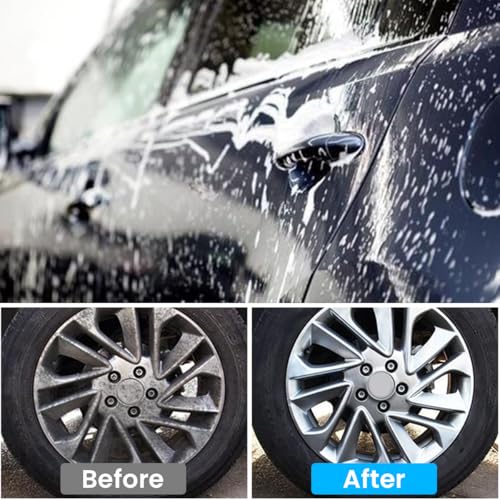 Image of STHIRA 15cm Wide Car Tire Cleaning Brush Hard Nylon Bristles Rim Scrubber Handheld Car Wheel Cleaning Brush for Tires, Rims, Hubcaps & Car Exterior, Deep Cleans & Restores Shine Tyre Brush