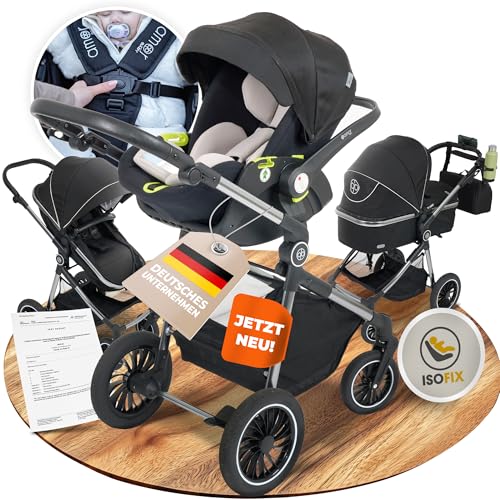 Kinderwagen 3 in 1 mit Babyschale mit fahrgestell kombi Babywagen &...