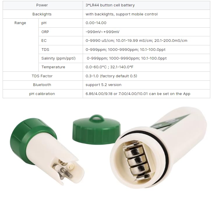 BLE-9910 6 in 1 pH/tds(ppm) /Temp/EC/orp/Salinity Meter ORP Tester