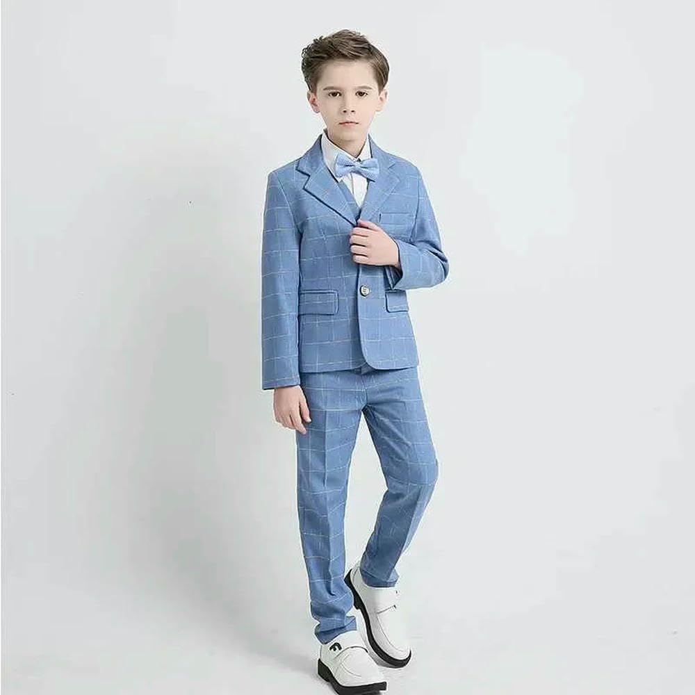 ZBDP - Completo scozzese per ragazzi, 2 pezzi, per matrimonio, 2 pezzi, set di pantaloni blazer formali, per bambini, laurea, esibizioni di 3-16 anni