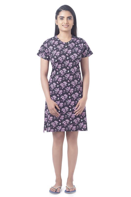 vip Feelings Printed Cotton Above The Knee Night Dress for Women-picture-33