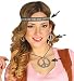 Krause & Sohn Hippie-Set 3-TLG.: Ohrringe Stirnband Peace-Kette Flower Power Party 70er Jahre