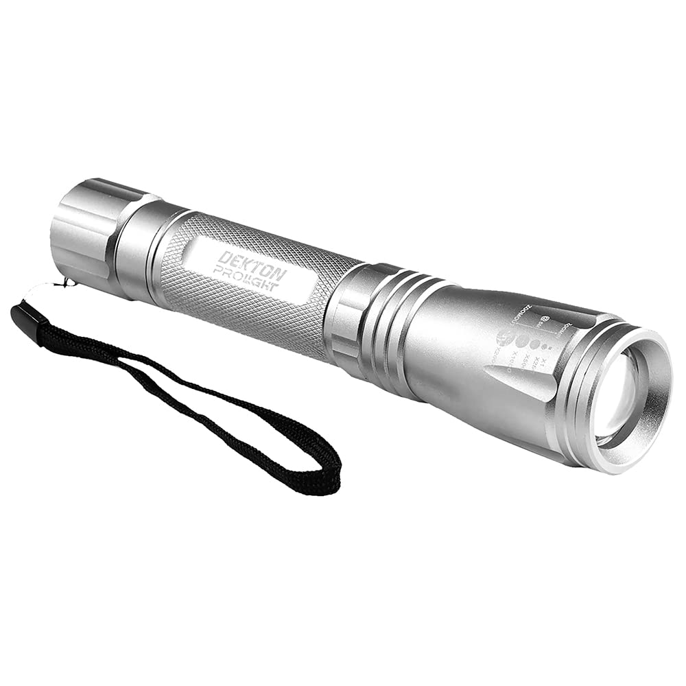 Dekton Pro Light Xt600 Heavy Duty Explorer Torch - 400 Lumens / 350m Distance-ultra Bright Lumens| High Intensity Led| Adjustable Beam Focus| Aluminium Alloy| 3xc Batteries Included| One Button Action