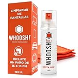 Whoosh! Spray limpia pantallas Go XL para teléfono, gafas, coche y MacBook – 100 ml limpiador pantalla táctil con paño de microfibra, limpieza potente sin rayas, diseño elegante para casa o viaje