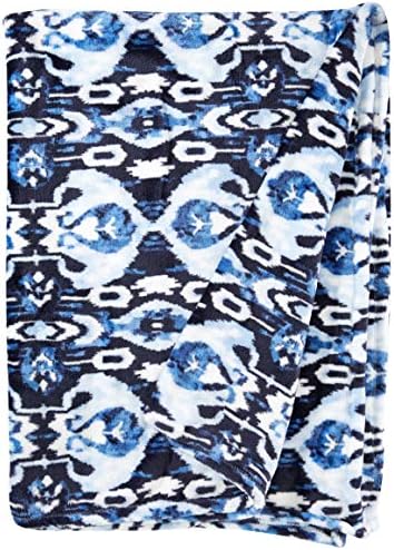 Vera Bradley Women's Fleece Plush Throw Blanket, Ikat Island, 80 X 50