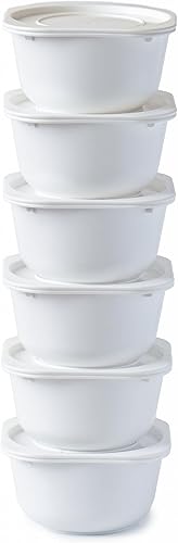 GSM Brands Cajas a prueba de masa de pizza, bandejas apilables de calidad comercial con cubiertas (5.3 x 5.3 x 2.5 pulgadas, 20 onzas líquidas cada