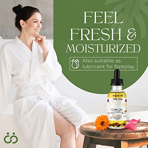 Usa Made Yoni Oil Eliminates Odor Ph Balance Feminine Oil Moisturizer. Soothes Razor Bumps Heals And Soothes Ingrown Hair Intimate Oil Jasmine & Chamomile Oil 1.1 Oz Tea Tree, Lemongrass #TOP5