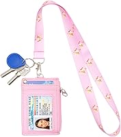 Vista 4 de HASFINE Portatarjetas de identificación con bonito diseño de personaje de ángel, cartera de piel sintética para tarjetas de identificación, 5