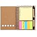TOODOO 4 Packs Spiral Notebook Lined Notepad with Pen in Holder Small Pocket Notebooks Steno Pads, Sticky Notes, Page Marker Colored Index Tabs Flags, Kraft Paper Cover(Brown, Medium)