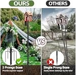 Pôle d'alimentation des oiseaux,75" Outdoor Bird House Pole Kit Stand avec 5-Pronged Base, hauteur réglable & Mont universel pour une installation facile, 2 Méthodes d'installation, finition noir mat (sans alimentation)