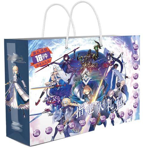 Image of 18 Fate/grand Orders Lucky Bag Decor | Anime Figure Acrylic Stand, Stickers, Cards, Bracelet, Curriculum, Poster, Badges, Bookmark | Fate/grand Orders Merch Box Set