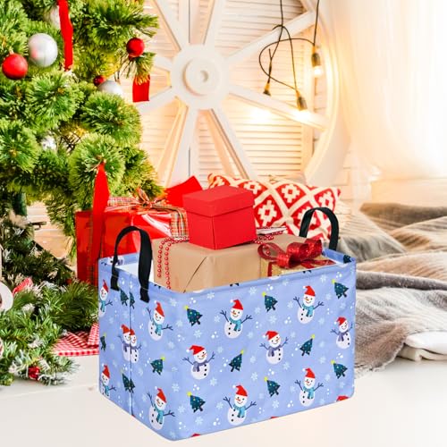 Image of Rectangle Christmas Storage Basket Clothes Shelf Basket Laundry Hamper with Handles,Storage Box and Bins Gift Basket
