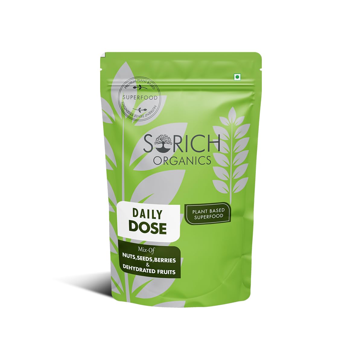 Sorich Organics Daily Dose Mix - 150 Gm - Dried (Apple, Blueberry, Apricot) Nuts & Seeds (Pumpkin, Sunflower, Almond, Cashew & Many More for Healthy Eating | Rich in Protein | Real Nuts and Dried fruits | High Antioxidants, Dietary Fiber | Crunchy & Nutritious Healthy Snack | Mix Berries | Mix Dry Fruits