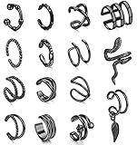 CASSIECA Women's Adjustable Non-Piercing Ear Cuffs Earrings Clip On Cartilage Helix Wrap Ear Jewelry Set