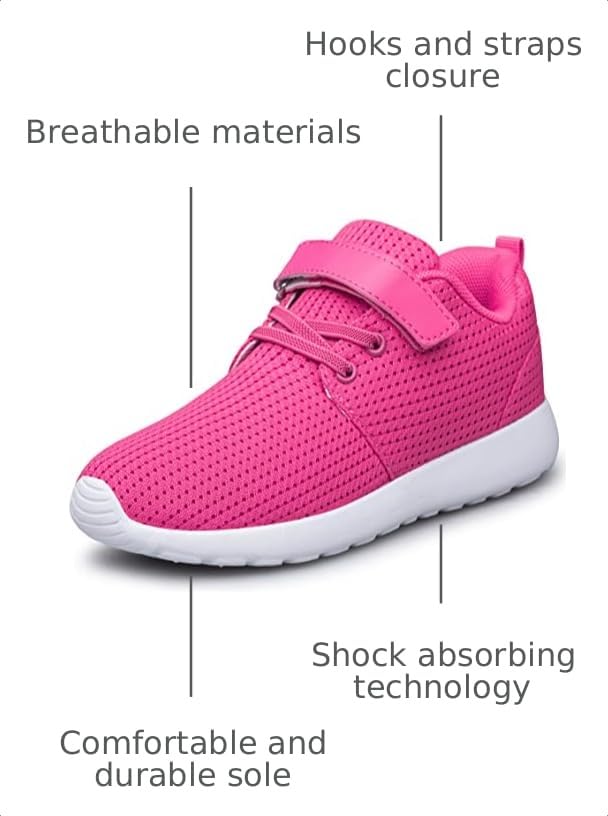 Image of TOEDNNQI Kids Shoes Toddler Boys Girls Lightweight Strap Sneakers