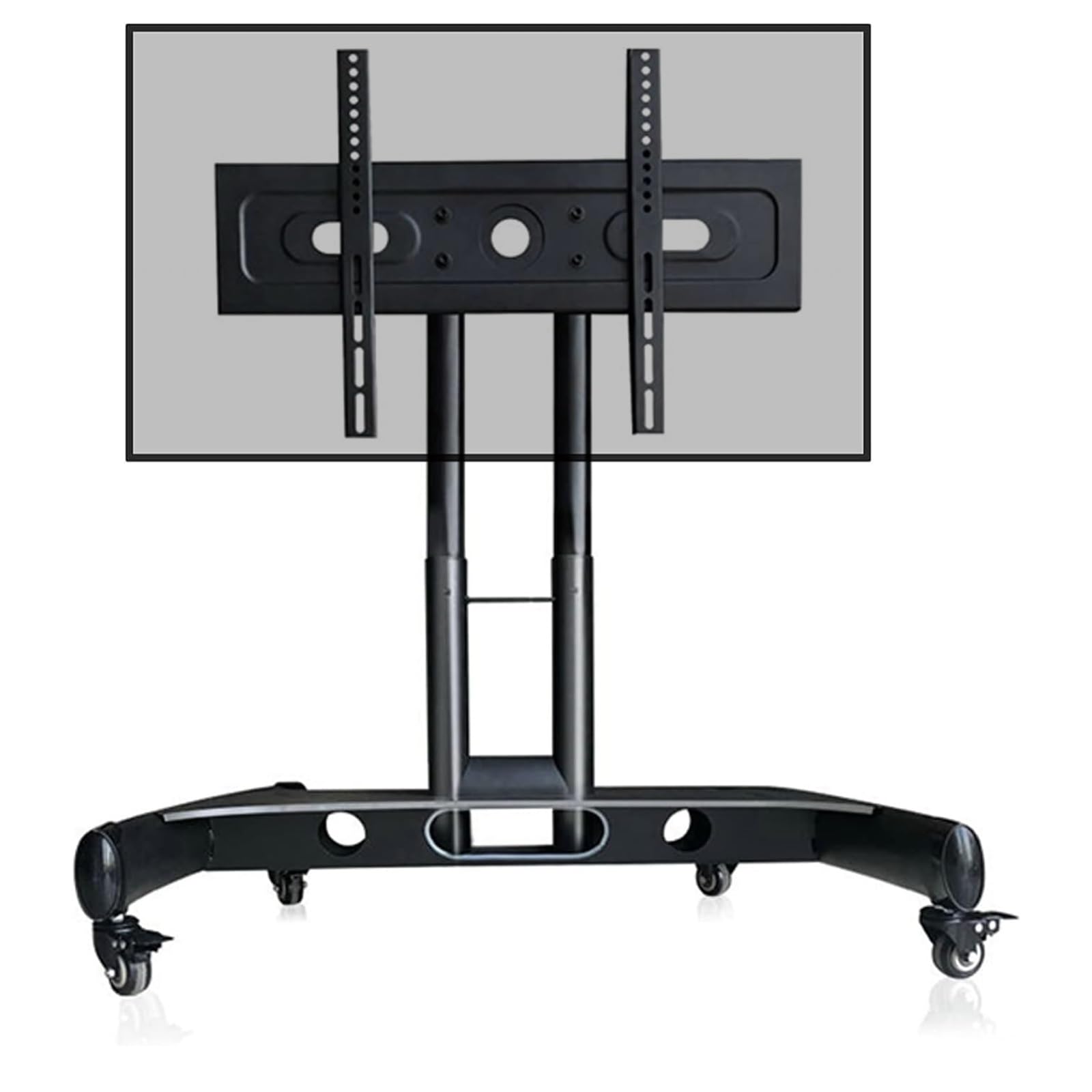 HPTHLY Tv Cart With Wheels - Tv Floor Stand, Height Adjustable Mobile Stand With 90° Tilt Adjustment, For 32-75In Tvs, Supporting Hole Spacing Within 600 * 400Mm, Bearing 60Kg
