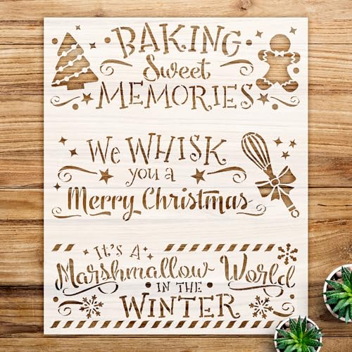 Christmas Stencil Patterns for Kitchen Decor, Reusable Mylar templates, Ideal for Holiday Baking, Crafting, and Home Decoration Projects - Size A1 (27.6