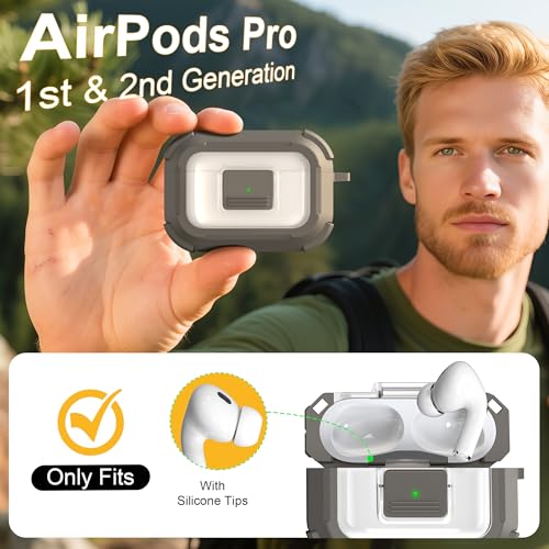 Image of RFUNGUANGO AirPods Pro 2 Case MagSafe Magnetic Automatic Lock, Orange