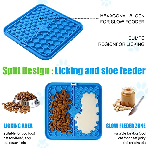Lick Mat Slow Feeder For Dogs And Cats, Premium Lick Pad With Suction Cups For Dog Anxiety Relief, Slow Feeder Dog Cat Bowls For Bathing, Grooming And Training, 3 Pack #TOP4