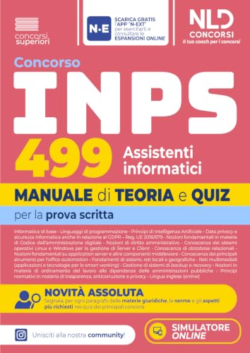 Concorso INPS 2026 499 Assistenti Informatici Manuale di teoria e quiz per la prova scritta