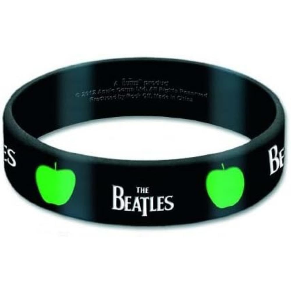 The Beatles Wristband Drop T band logo new Official Apple black Rubber
