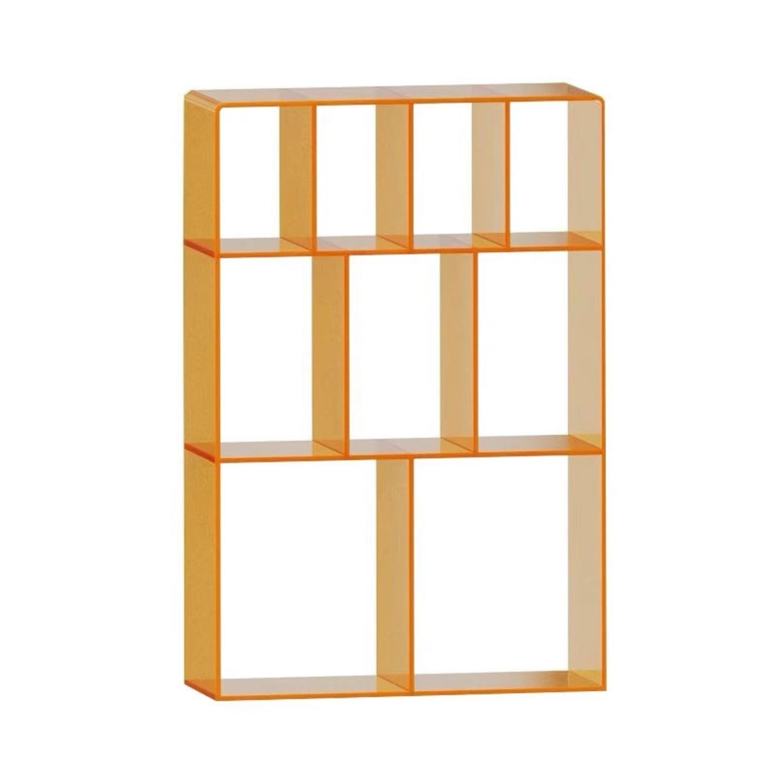 ZZlei2yu-12 record storage FloorStanding Multi Compartment Vinyl Record Rack Acrylic Albums Books Storage Shelf Desktop Organizer(Orange)