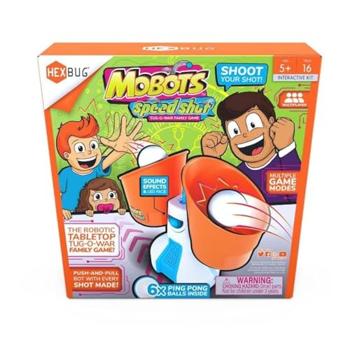 HEXBUG Mobots Speed Shot, Robot Tossing Game, Electronic Indoor Tabletop Toy, Family Fun for Kids and Adults, Ages 5 and Up