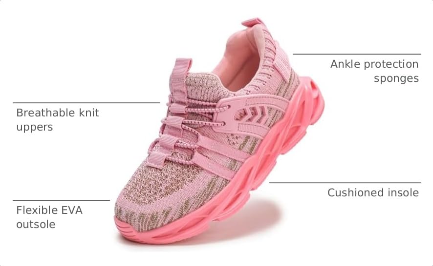 Image of DADAWEN Boys Girls Sneakers Kids Lightweight Breathable Tennis Shoes Strap Running Athletic Shoes for Toddler /Little Kid /Big Kid