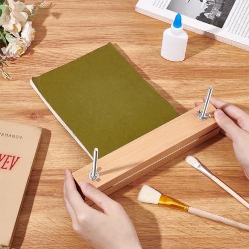 BENECREAT Buchbindepresse Aus Holz, 25x3.8cm Großes Buchbinde-Presswerkzeug, Tragbare Buchpresse Buchbinderei Für Zu Hause, Schule, DIY-Buchbinden Im Büro