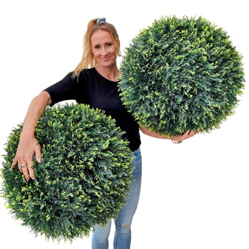 365 Curb Appeal 23" XL Topiary Balls (Cedar (Cypress), 2 Topiary Balls (4 Halves))