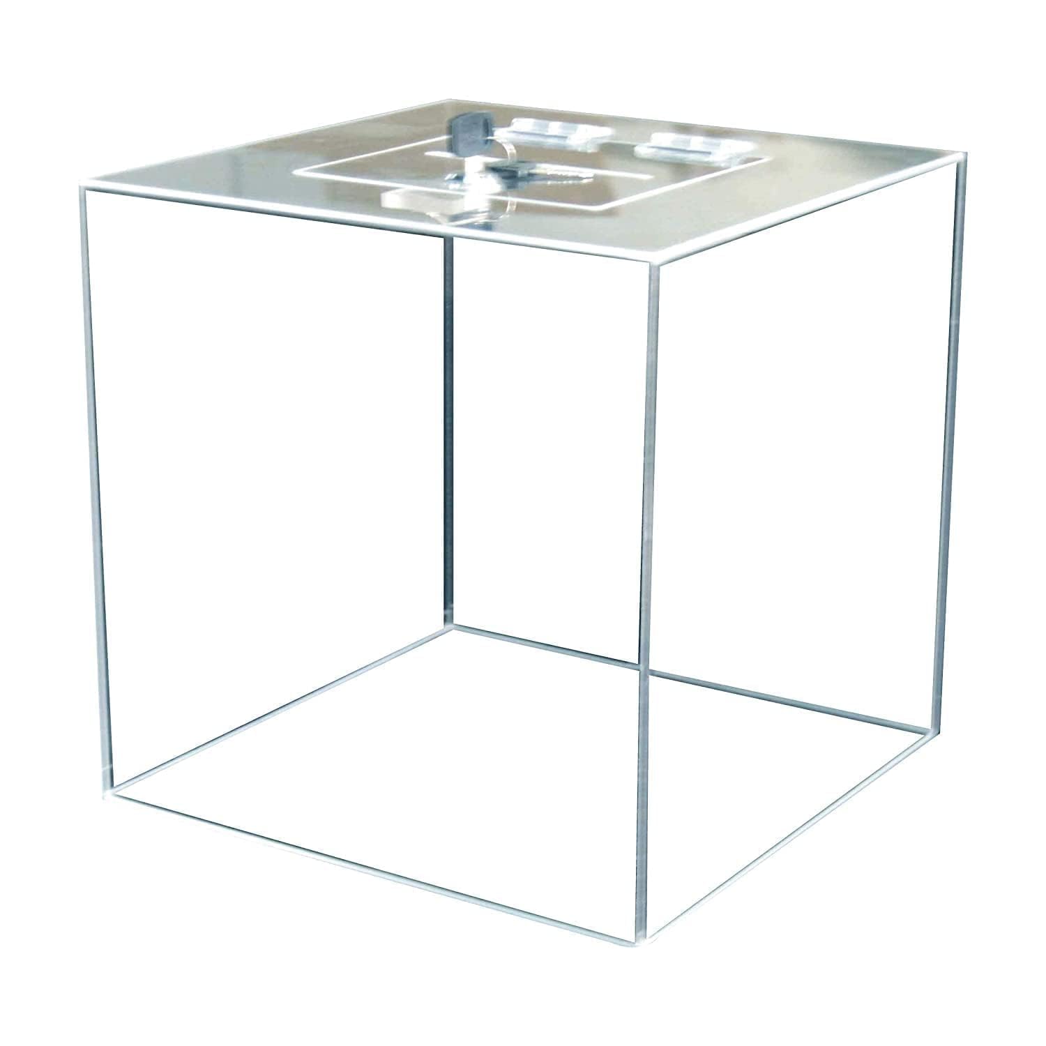 Raffle Box,Table top clear Acrylic Raffle box 30 cm x 30 cm x 30 cm with Lock and key