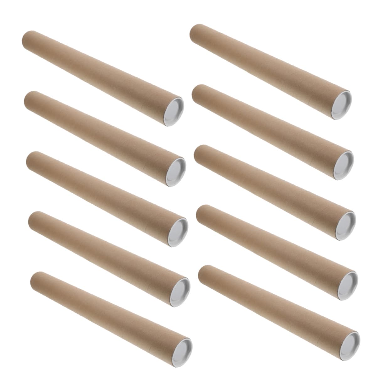 HOMSFOU 10pièces Tube Carton Kraft Cylindrique Réutilisable Pour Ranger Affiches Cartes Impressions Art Et Matériel De Bureau