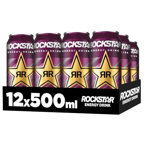 Rockstar Energy Drink Sour Raspberry Geschmack - Saures, Koffeinhaltiges Erfrischungsgetränk für den Energie Kick, EINWEG (12 x 500ml) (Verpackungsdesign kann abweichen) 2