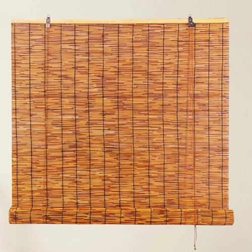 Cortina de Caña Natural,Persiana Solar Filtrante de Luz,Persiana Enrollable Decorativa,Estor de Bambú Transpirable,para Uso Interior/Exterior–Ideal para Cocina y Patio (W110xH150cm/W43xH59in)