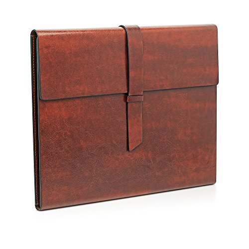 Vegan Leather Padfolio Portfolio Folder – Slim Portfolio Notebook & Business Card Holder for 8.5x11 in. Note Pads, Legal Pads – Refillable Business Organizer by Gallaway Leather, Dark Chocolate