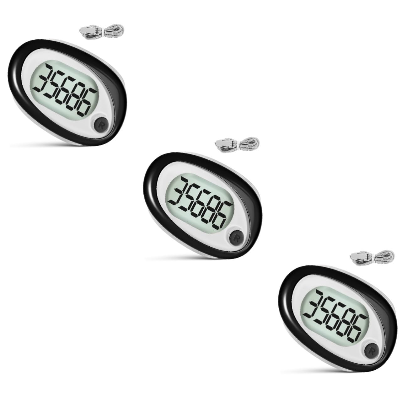 3 Pièces Podomètre Précis avec Clip et Lanière Compteur de Compact pour Marche et Randonnée Podomètre de Poche pour Adultes Accessoire Fitness Simple Utilisation