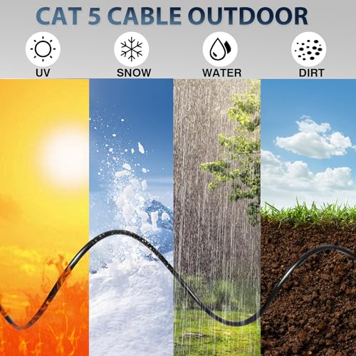 Image of CAT5e Ethernet Cable Outdoor 1000ft Direct Burial Bulk Network Line