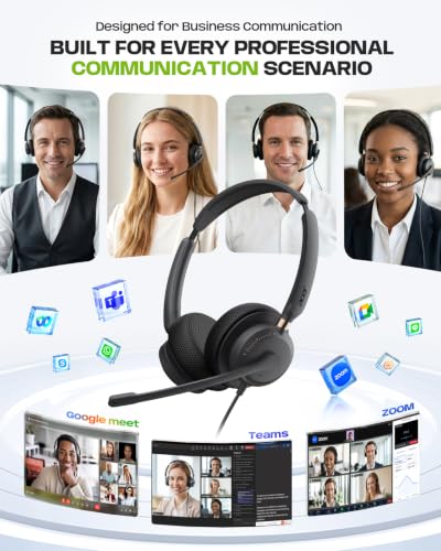 Acer USB Headset with Microphone for PC, Clear Sound Quality for Call ＆ Meetings, Wired Computer Headset for Work, Dual Ear Headset for Office, Laptop, Teams and Call Center Use - USB-A/C & 3.5mm - image 7