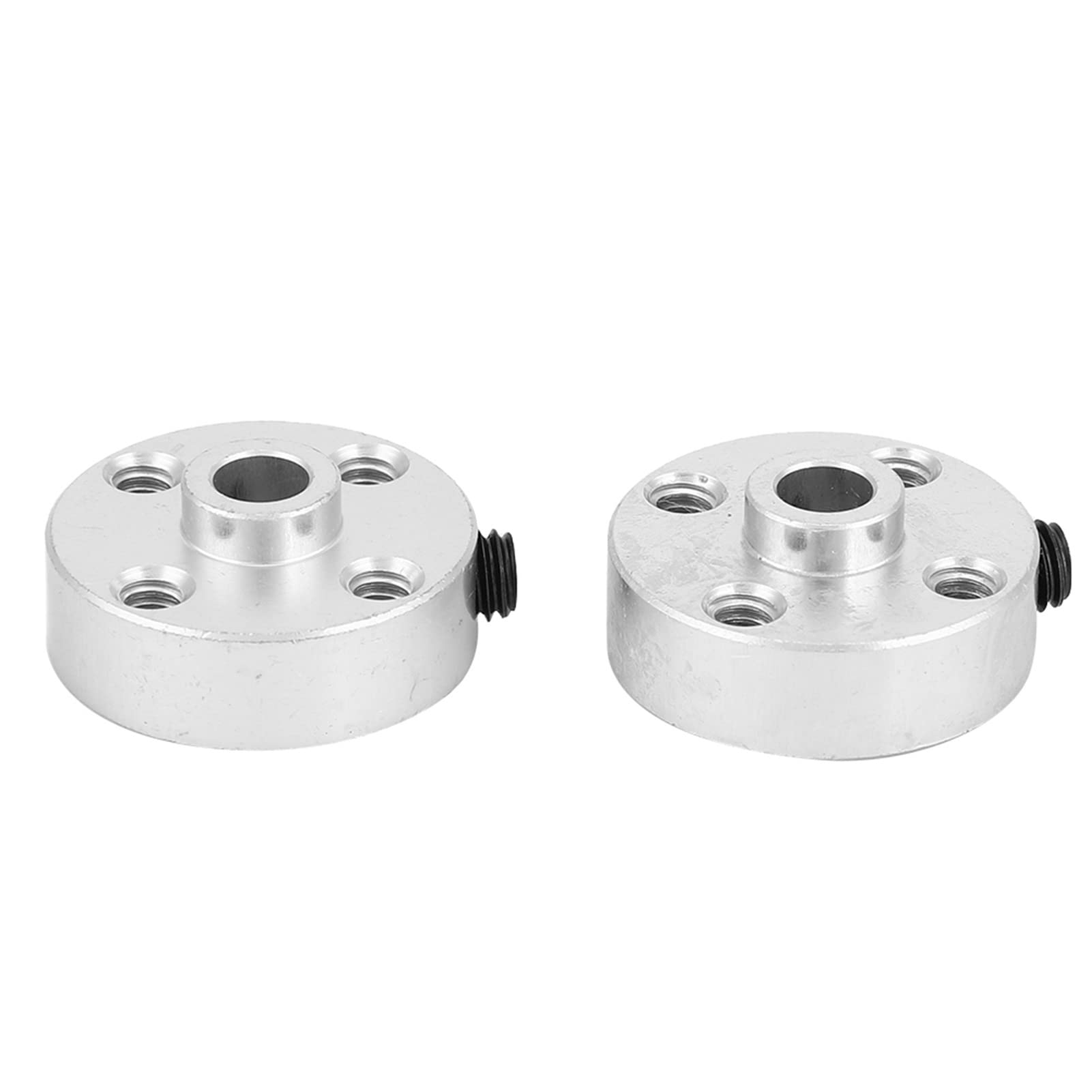 Yuecoom 2Pcs Axle Hub Metal Set, Heavy Duty Aluminum Flange Shaft Coupling with Set Screw, Robot Motor Connection Shaft Replacement Kits for DIY Parts