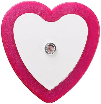 ausuky 0.5W Plug-in Auto Sensor Control LED Night Light Lamp Bedroom Hallway Heart Shaped Pink