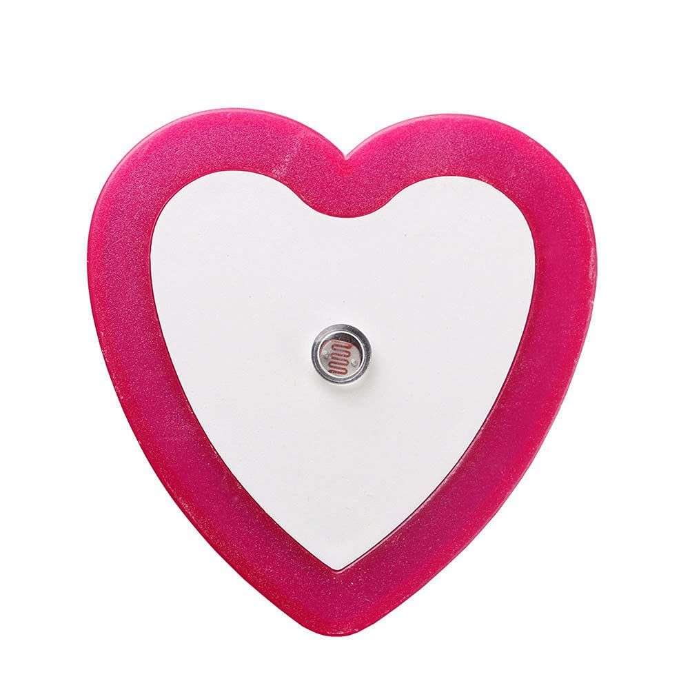 ausuky 0 5W Plug-in Auto Sensor Control LED Night Light Lamp Bedroom Hallway Heart Shaped Pink