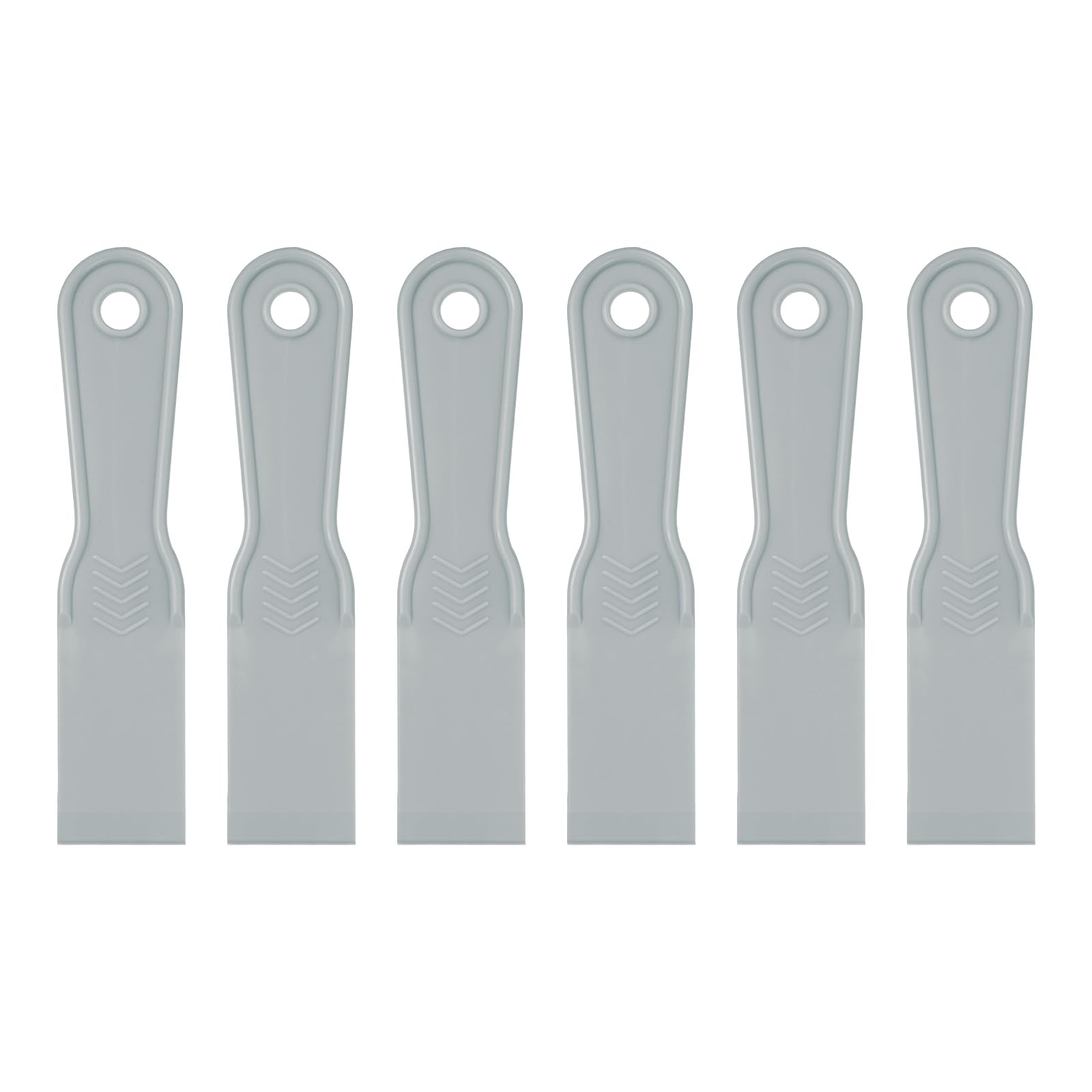 sourcing map 6pcs Putty Scraper 1.5" Plastic Flexible Putty Knives Disposable Paint Spreader Cleaner Tool for Spackling, Patching Painting Repairing, Gray