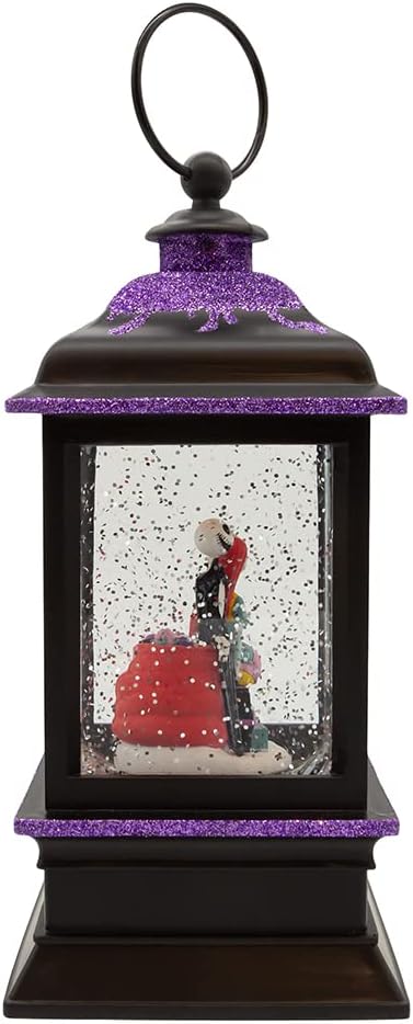 Disney Kurt Adler 9-Inch Battery-Operated Nightmare Before Christmas Jack and Sally Spinning Musical Light-Up Lantern